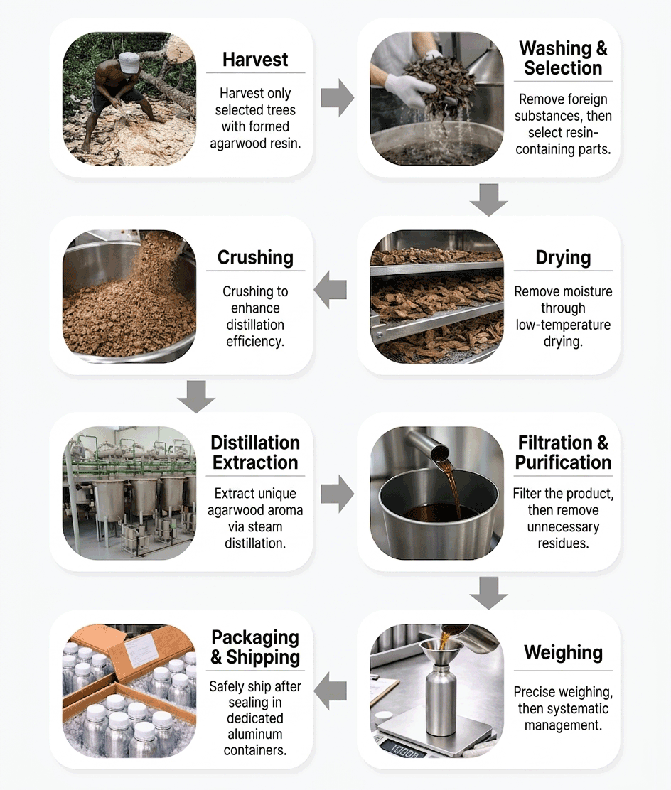 Agarwood Oil Manufacturing Process